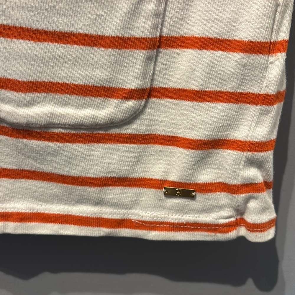 Tommy Hilfiger Orange, Navy And White Striped Lace Up Top - Picture 6 of 6
